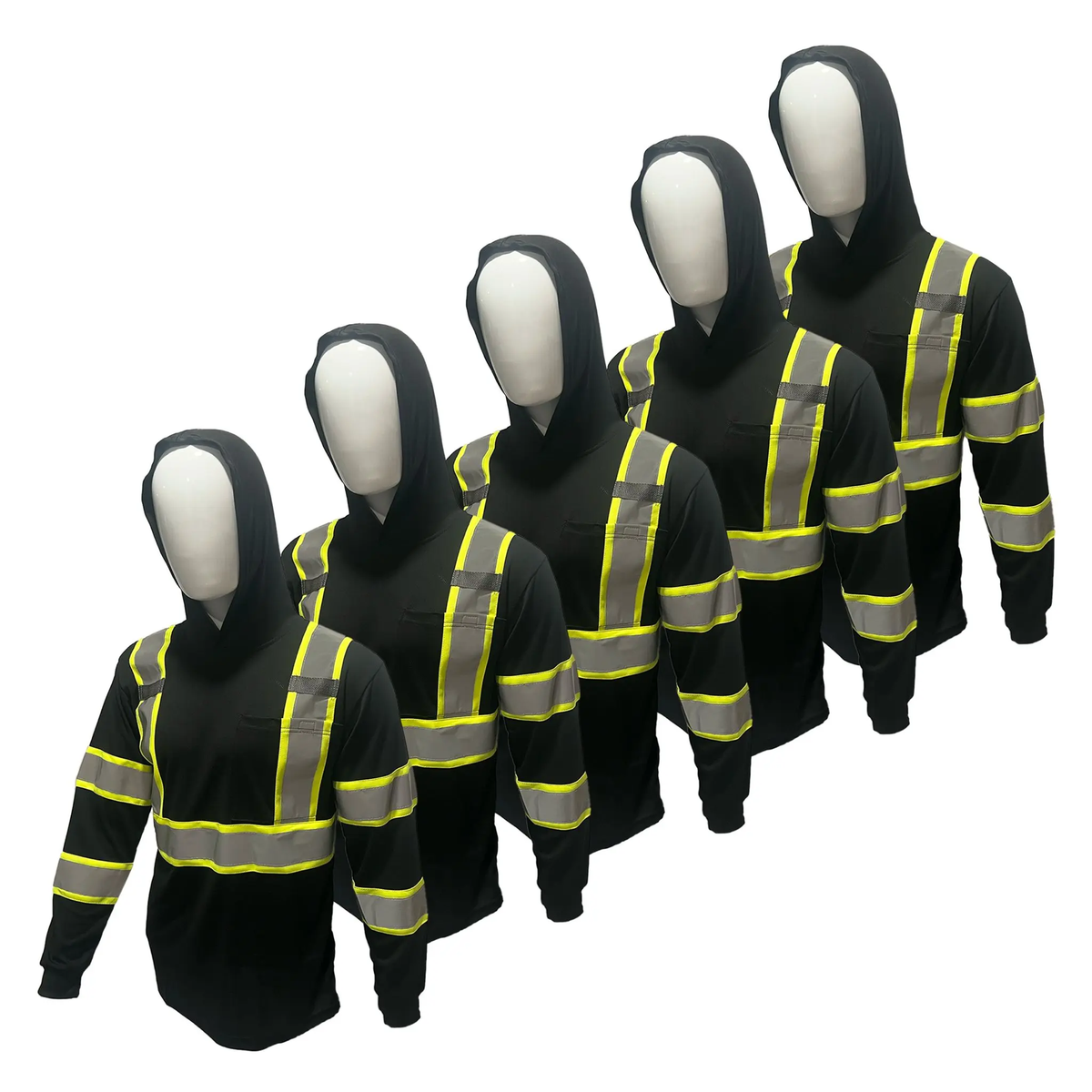 🔥 SPECIAL OFFER-Men’s High Visibility Hoodie Work Shirt – Long Sleeve Reflective Safety Top