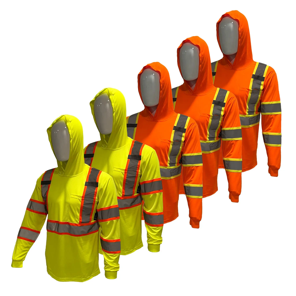 🔥 SPECIAL OFFER-Men’s High Visibility Hoodie Work Shirt – Long Sleeve Reflective Safety Top